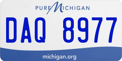 MI license plate DAQ8977