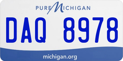 MI license plate DAQ8978