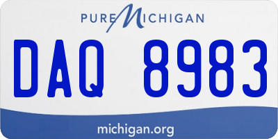 MI license plate DAQ8983