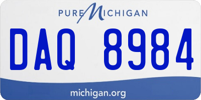 MI license plate DAQ8984
