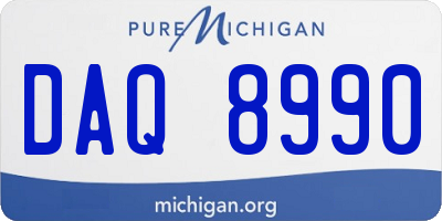 MI license plate DAQ8990