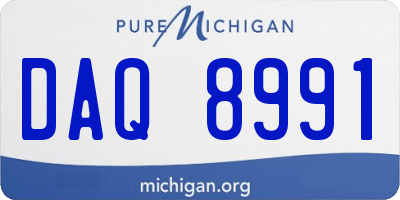MI license plate DAQ8991