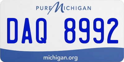 MI license plate DAQ8992