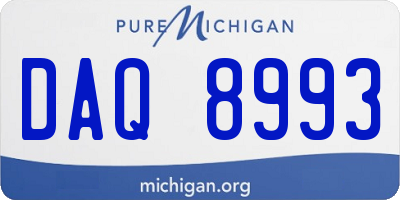 MI license plate DAQ8993