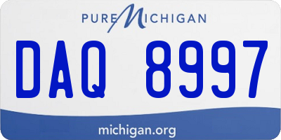 MI license plate DAQ8997