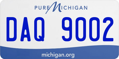 MI license plate DAQ9002