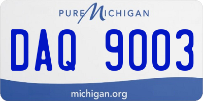 MI license plate DAQ9003