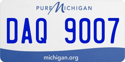MI license plate DAQ9007