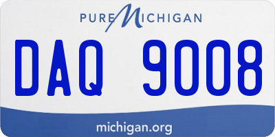 MI license plate DAQ9008