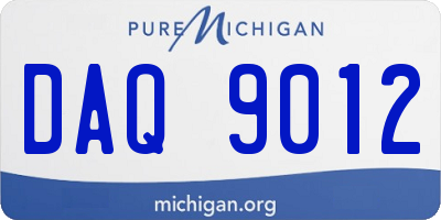 MI license plate DAQ9012