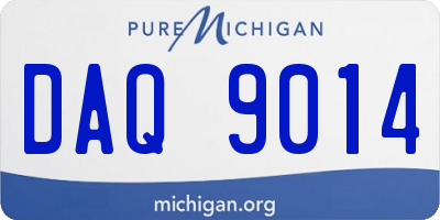 MI license plate DAQ9014