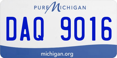 MI license plate DAQ9016