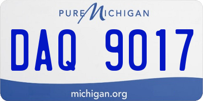 MI license plate DAQ9017