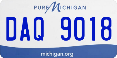 MI license plate DAQ9018