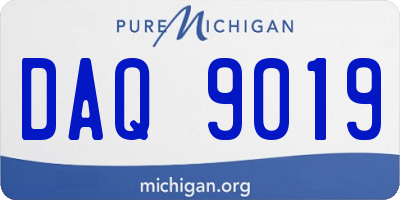 MI license plate DAQ9019