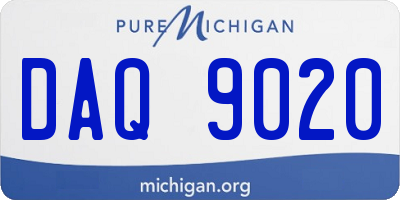 MI license plate DAQ9020