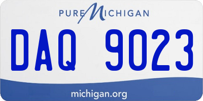 MI license plate DAQ9023