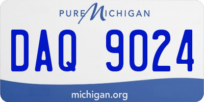 MI license plate DAQ9024