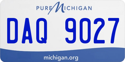 MI license plate DAQ9027