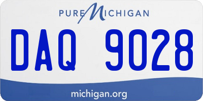 MI license plate DAQ9028