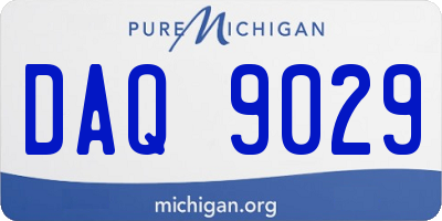 MI license plate DAQ9029