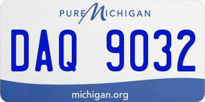 MI license plate DAQ9032