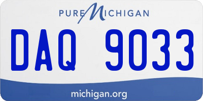 MI license plate DAQ9033