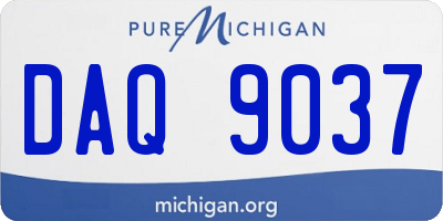 MI license plate DAQ9037