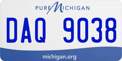 MI license plate DAQ9038