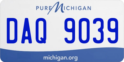 MI license plate DAQ9039