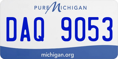 MI license plate DAQ9053