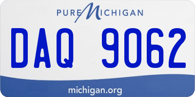 MI license plate DAQ9062
