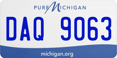 MI license plate DAQ9063