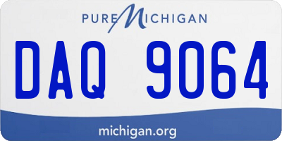 MI license plate DAQ9064