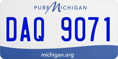 MI license plate DAQ9071