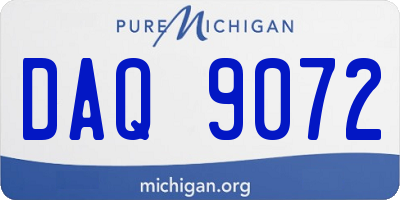 MI license plate DAQ9072