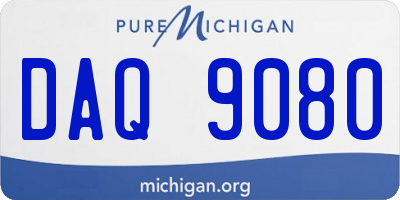 MI license plate DAQ9080