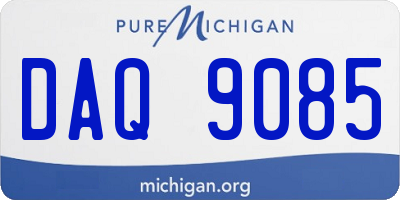 MI license plate DAQ9085