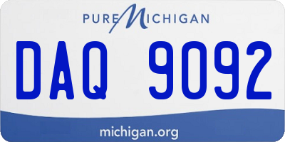 MI license plate DAQ9092