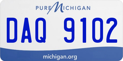 MI license plate DAQ9102