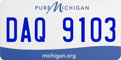 MI license plate DAQ9103