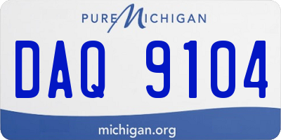 MI license plate DAQ9104