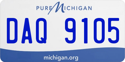 MI license plate DAQ9105