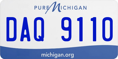 MI license plate DAQ9110