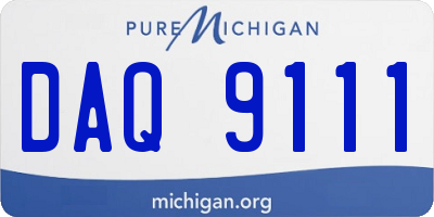 MI license plate DAQ9111