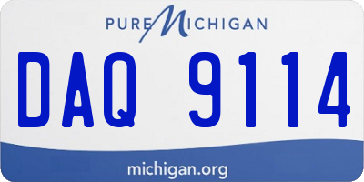 MI license plate DAQ9114