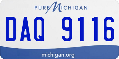 MI license plate DAQ9116