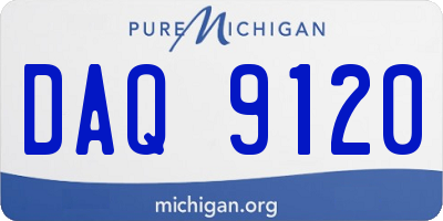 MI license plate DAQ9120