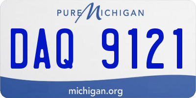 MI license plate DAQ9121