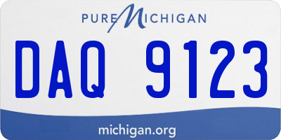 MI license plate DAQ9123